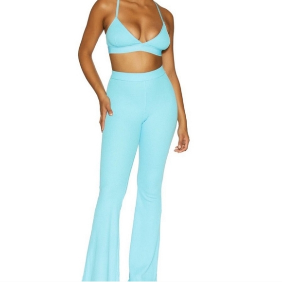 🩵 NAKED WARDROBE Waffle-Knit Flare Pants 🩵 - Picture 4 of 5